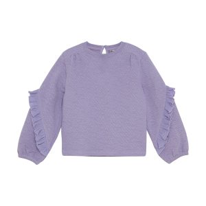 Daily7 T-shirt Longsleeve Ruffle paars