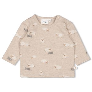 Feetje longsleeve Sleepy Sheepy taupe