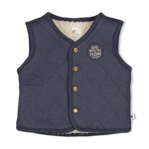 Feetje Omkeerbaar teddy gilet - Narwal