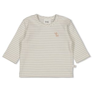 Feetje Longsleeve rib met streep - Elephant