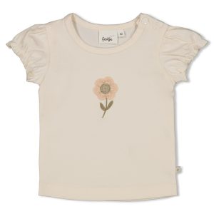 Feetje T-shirt met crochet bloem - Let Your Dreams Blosso