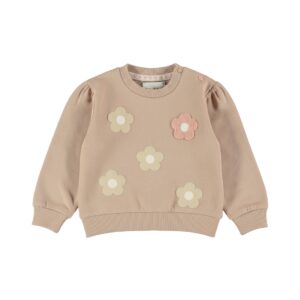 Dirkje Baby meisje Sweater taupe bloem